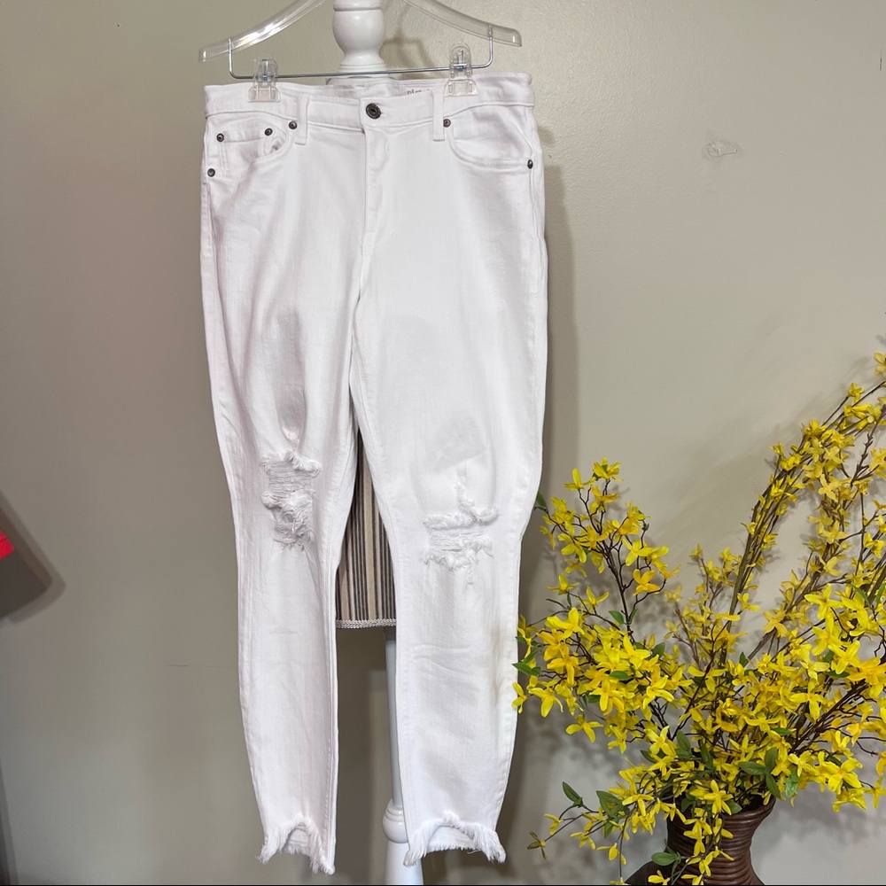 * Pistola Briar White Distressed Frayed Step Hem Skinny Jeans - Size 31